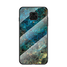 Funda Bumper Silicona Gel Espejo Patron de Moda Carcasa LS2 para Xiaomi Redmi Note 9 Pro Max Azul