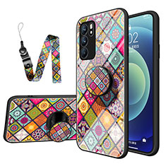 Funda Bumper Silicona Gel Espejo Patron de Moda Carcasa LS3 para Oppo Reno6 5G Vistoso