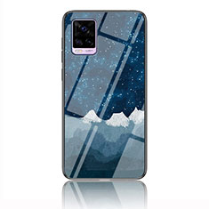 Funda Bumper Silicona Gel Espejo Patron de Moda Carcasa LS3 para Vivo V20 (2021) Azul