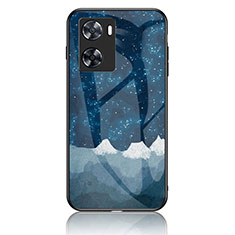 Funda Bumper Silicona Gel Espejo Patron de Moda Carcasa LS4 para Oppo A57e Azul