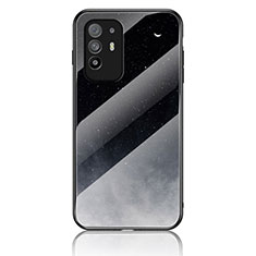 Funda Bumper Silicona Gel Espejo Patron de Moda Carcasa LS4 para Oppo A95 5G Gris