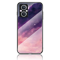 Funda Bumper Silicona Gel Espejo Patron de Moda Carcasa LS4 para Oppo F21 Pro 5G Morado