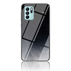 Funda Bumper Silicona Gel Espejo Patron de Moda Carcasa LS4 para Oppo Reno6 Z 5G Gris