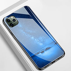 Funda Bumper Silicona Gel Espejo Patron de Moda Carcasa M01 para Apple iPhone 11 Pro Max Azul