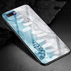 Funda Bumper Silicona Gel Espejo Patron de Moda Carcasa M01 para Oppo R15X Azul Cielo