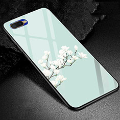 Funda Bumper Silicona Gel Espejo Patron de Moda Carcasa M01 para Oppo R15X Cian