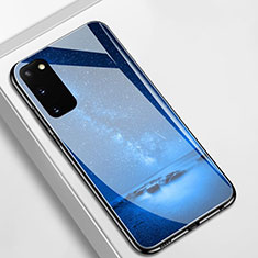 Funda Bumper Silicona Gel Espejo Patron de Moda Carcasa M01 para Samsung Galaxy S20 Azul