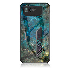 Funda Bumper Silicona Gel Espejo Patron de Moda Carcasa para Asus ROG Phone 6 Azul