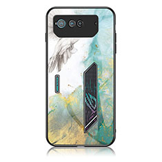 Funda Bumper Silicona Gel Espejo Patron de Moda Carcasa para Asus ROG Phone 6 Pro Verde