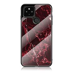 Funda Bumper Silicona Gel Espejo Patron de Moda Carcasa para Google Pixel 4a 5G Rojo