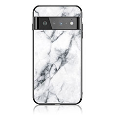 Funda Bumper Silicona Gel Espejo Patron de Moda Carcasa para Google Pixel 6 Pro 5G Blanco