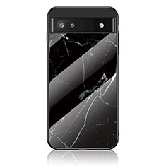 Funda Bumper Silicona Gel Espejo Patron de Moda Carcasa para Google Pixel 6a 5G Negro