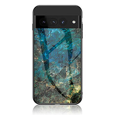 Funda Bumper Silicona Gel Espejo Patron de Moda Carcasa para Google Pixel 7 Pro 5G Azul