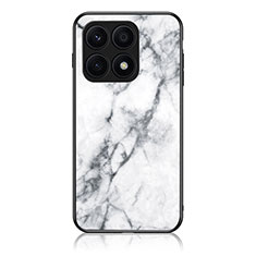 Funda Bumper Silicona Gel Espejo Patron de Moda Carcasa para Huawei Honor 70 Lite 5G Blanco