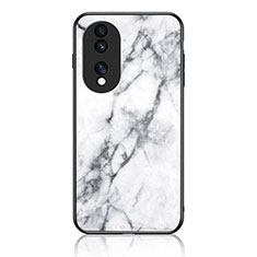 Funda Bumper Silicona Gel Espejo Patron de Moda Carcasa para Huawei Honor 70 Pro 5G Blanco