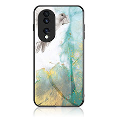 Funda Bumper Silicona Gel Espejo Patron de Moda Carcasa para Huawei Honor 70 Pro 5G Verde