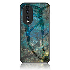 Funda Bumper Silicona Gel Espejo Patron de Moda Carcasa para Huawei Honor 70 Pro+ Plus 5G Azul