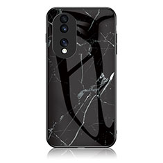 Funda Bumper Silicona Gel Espejo Patron de Moda Carcasa para Huawei Honor 70 Pro+ Plus 5G Negro