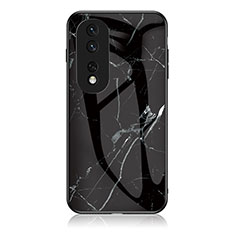 Funda Bumper Silicona Gel Espejo Patron de Moda Carcasa para Huawei Honor 80 5G Negro