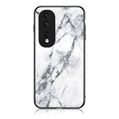 Funda Bumper Silicona Gel Espejo Patron de Moda Carcasa para Huawei Honor 80 GT 5G Blanco