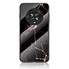 Funda Bumper Silicona Gel Espejo Patron de Moda Carcasa para Huawei Honor Magic4 5G Oro y Negro