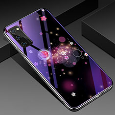 Funda Bumper Silicona Gel Espejo Patron de Moda Carcasa para Huawei Honor V30 5G Morado