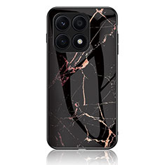 Funda Bumper Silicona Gel Espejo Patron de Moda Carcasa para Huawei Honor X8 5G Oro y Negro