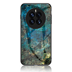 Funda Bumper Silicona Gel Espejo Patron de Moda Carcasa para Huawei Mate 50 Azul