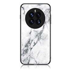 Funda Bumper Silicona Gel Espejo Patron de Moda Carcasa para Huawei Mate 50 Blanco