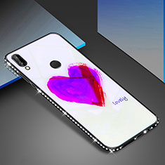 Funda Bumper Silicona Gel Espejo Patron de Moda Carcasa para Huawei Nova 3e Morado