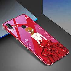 Funda Bumper Silicona Gel Espejo Patron de Moda Carcasa para Huawei Nova 3e Rojo