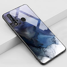 Funda Bumper Silicona Gel Espejo Patron de Moda Carcasa para Huawei Nova 5i Azul