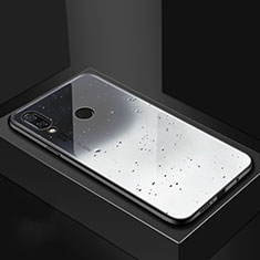 Funda Bumper Silicona Gel Espejo Patron de Moda Carcasa para Huawei P Smart+ Plus Gris
