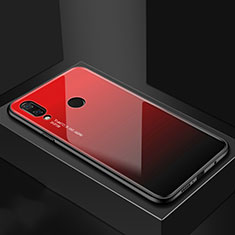 Funda Bumper Silicona Gel Espejo Patron de Moda Carcasa para Huawei P Smart+ Plus Rojo