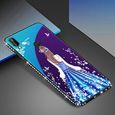 Funda Bumper Silicona Gel Espejo Patron de Moda Carcasa para Huawei P20 Lite Azul