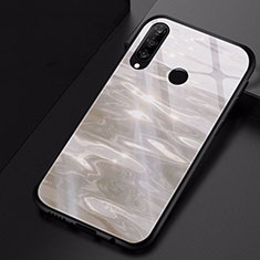 Funda Bumper Silicona Gel Espejo Patron de Moda Carcasa para Huawei P30 Lite Gris