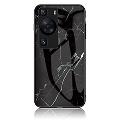 Funda Bumper Silicona Gel Espejo Patron de Moda Carcasa para Huawei P60 Negro