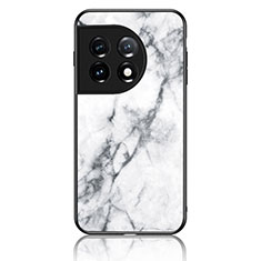 Funda Bumper Silicona Gel Espejo Patron de Moda Carcasa para OnePlus 11 5G Blanco