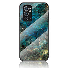 Funda Bumper Silicona Gel Espejo Patron de Moda Carcasa para OnePlus 9RT 5G Azul