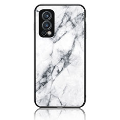 Funda Bumper Silicona Gel Espejo Patron de Moda Carcasa para OnePlus Nord 2 5G Blanco