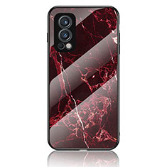 Funda Bumper Silicona Gel Espejo Patron de Moda Carcasa para OnePlus Nord 2 5G Rojo