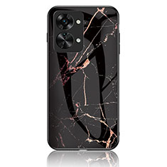 Funda Bumper Silicona Gel Espejo Patron de Moda Carcasa para OnePlus Nord 2T 5G Oro y Negro