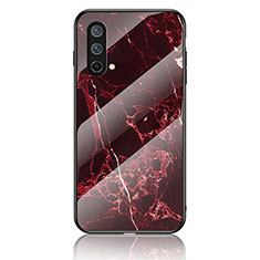 Funda Bumper Silicona Gel Espejo Patron de Moda Carcasa para OnePlus Nord CE 5G Rojo