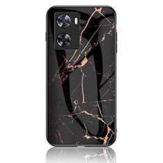 Funda Bumper Silicona Gel Espejo Patron de Moda Carcasa para OnePlus Nord N20 SE Oro y Negro