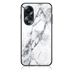 Funda Bumper Silicona Gel Espejo Patron de Moda Carcasa para Oppo A18 Blanco