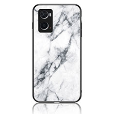 Funda Bumper Silicona Gel Espejo Patron de Moda Carcasa para Oppo A36 Blanco