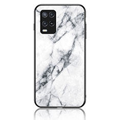 Funda Bumper Silicona Gel Espejo Patron de Moda Carcasa para Oppo A54 4G Blanco