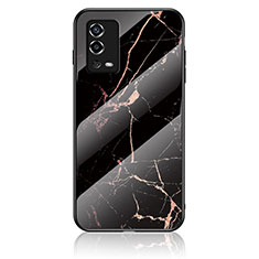 Funda Bumper Silicona Gel Espejo Patron de Moda Carcasa para Oppo A55 4G Oro y Negro