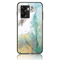 Funda Bumper Silicona Gel Espejo Patron de Moda Carcasa para Oppo A56S 5G Verde