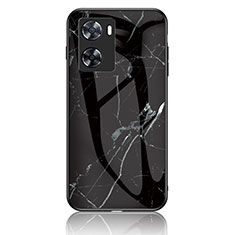 Funda Bumper Silicona Gel Espejo Patron de Moda Carcasa para Oppo A57 4G Negro